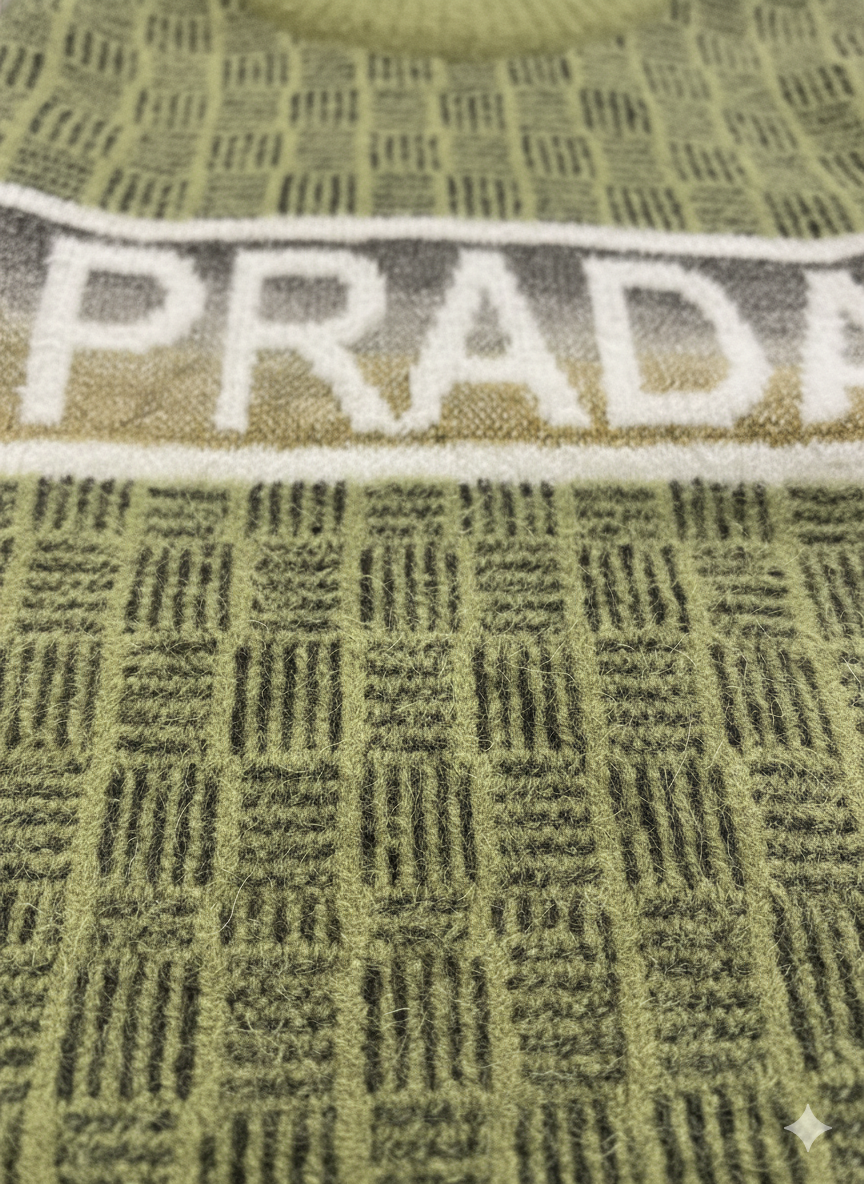 Olive Green Designer Knit Sweater