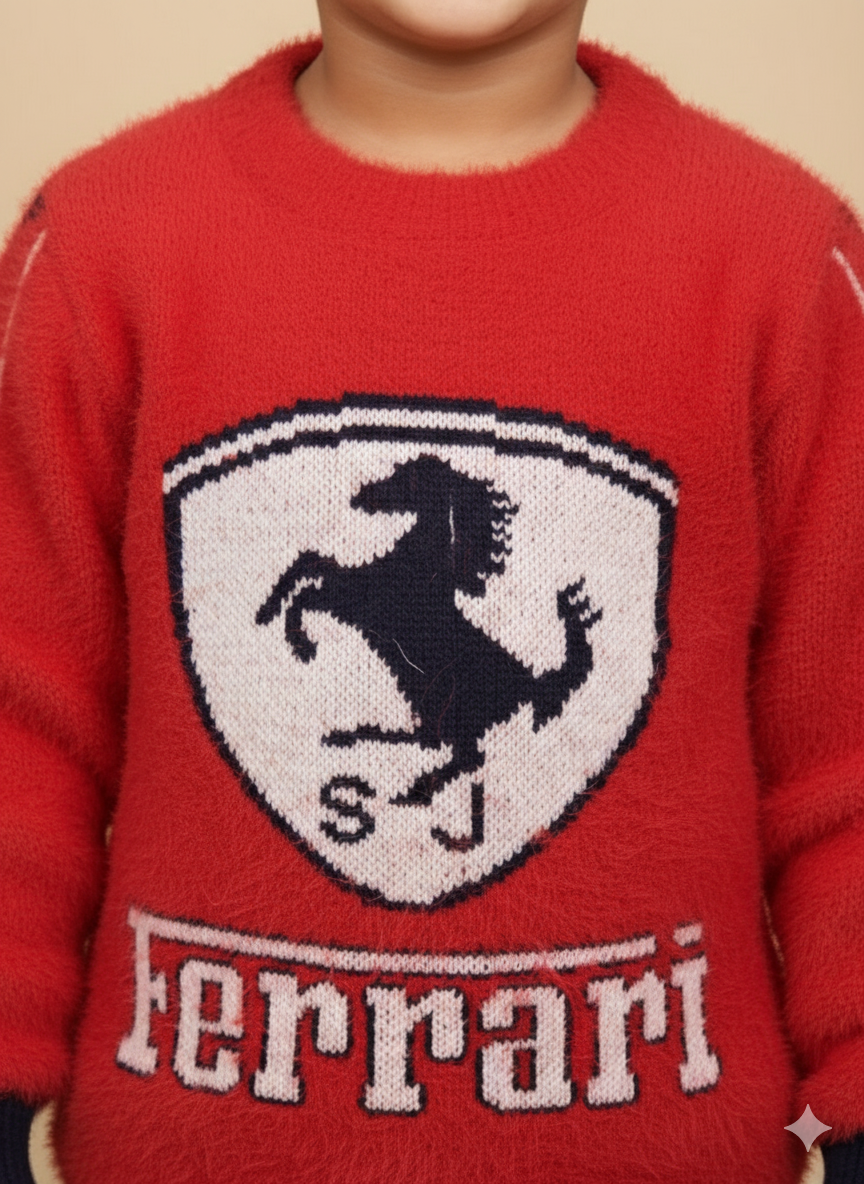 Ferrari Themed Sweater For Boy