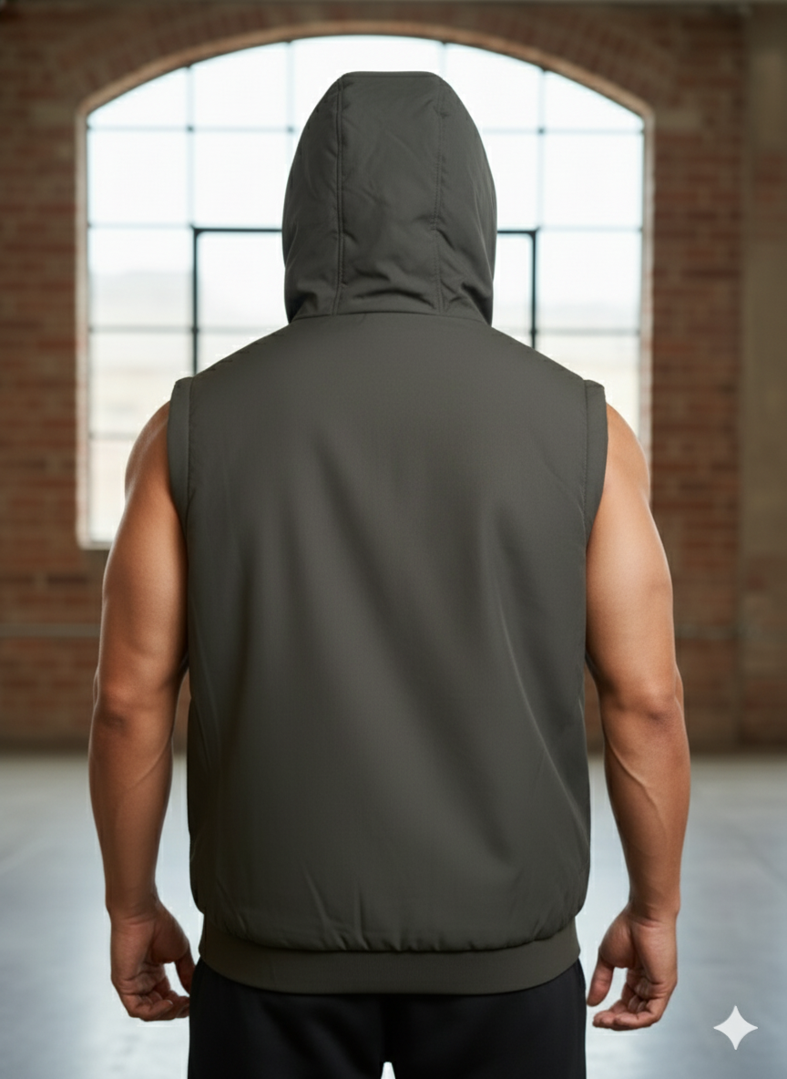 Men’s Sleeveless Hooded Puffer Vest