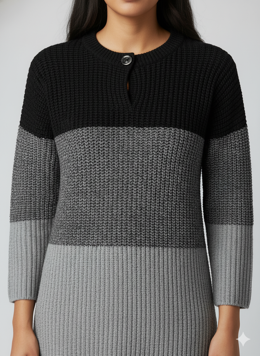 Colour Block Longline Cardigan