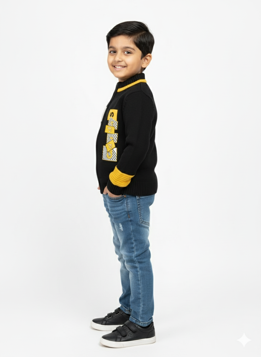 Full Sleeves, Zip Sweater For Boy