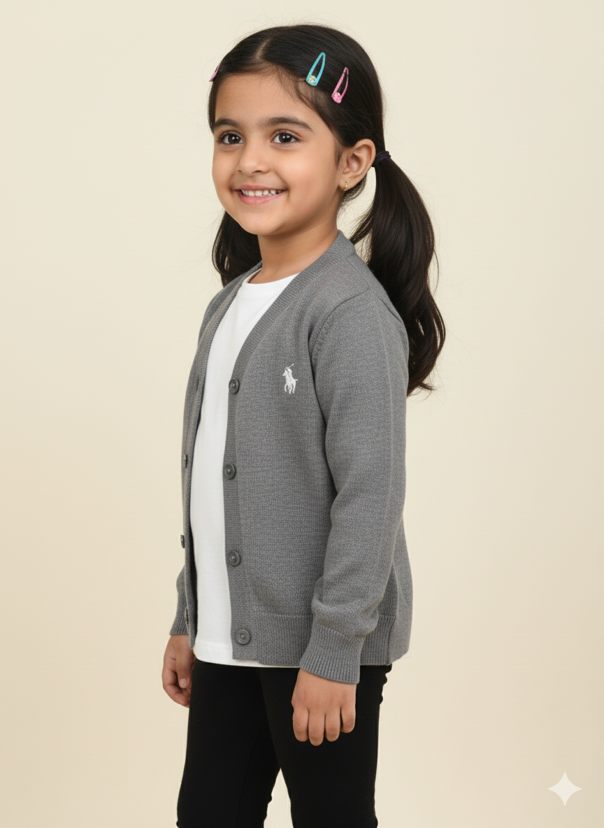Grey Cardigan For Girl