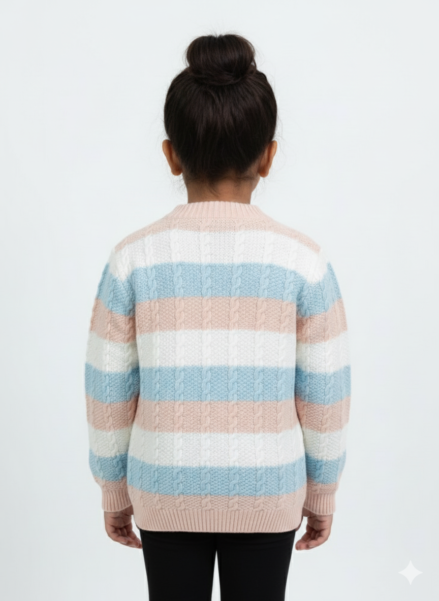 Multi Colored Knit Cardigan For Girl