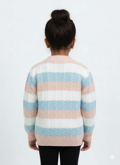 Multi Colored Knit Cardigan For Girl