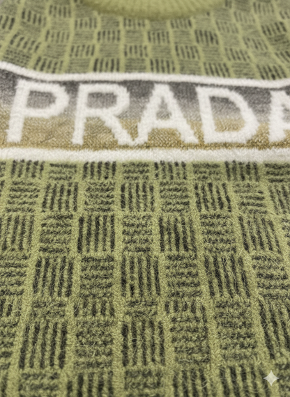 Olive Green Designer Knit Sweater