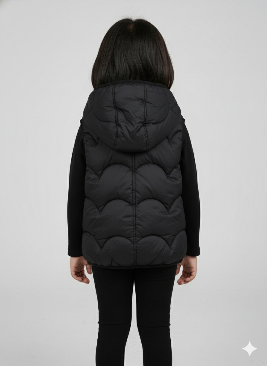 Hooded Puffer Vest For Girl