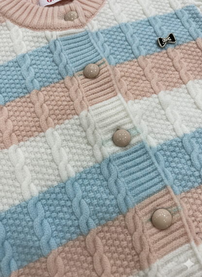 Multi Colored Knit Cardigan For Girl