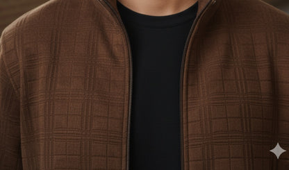 Premium Textured Zip-Up Sweater For Men