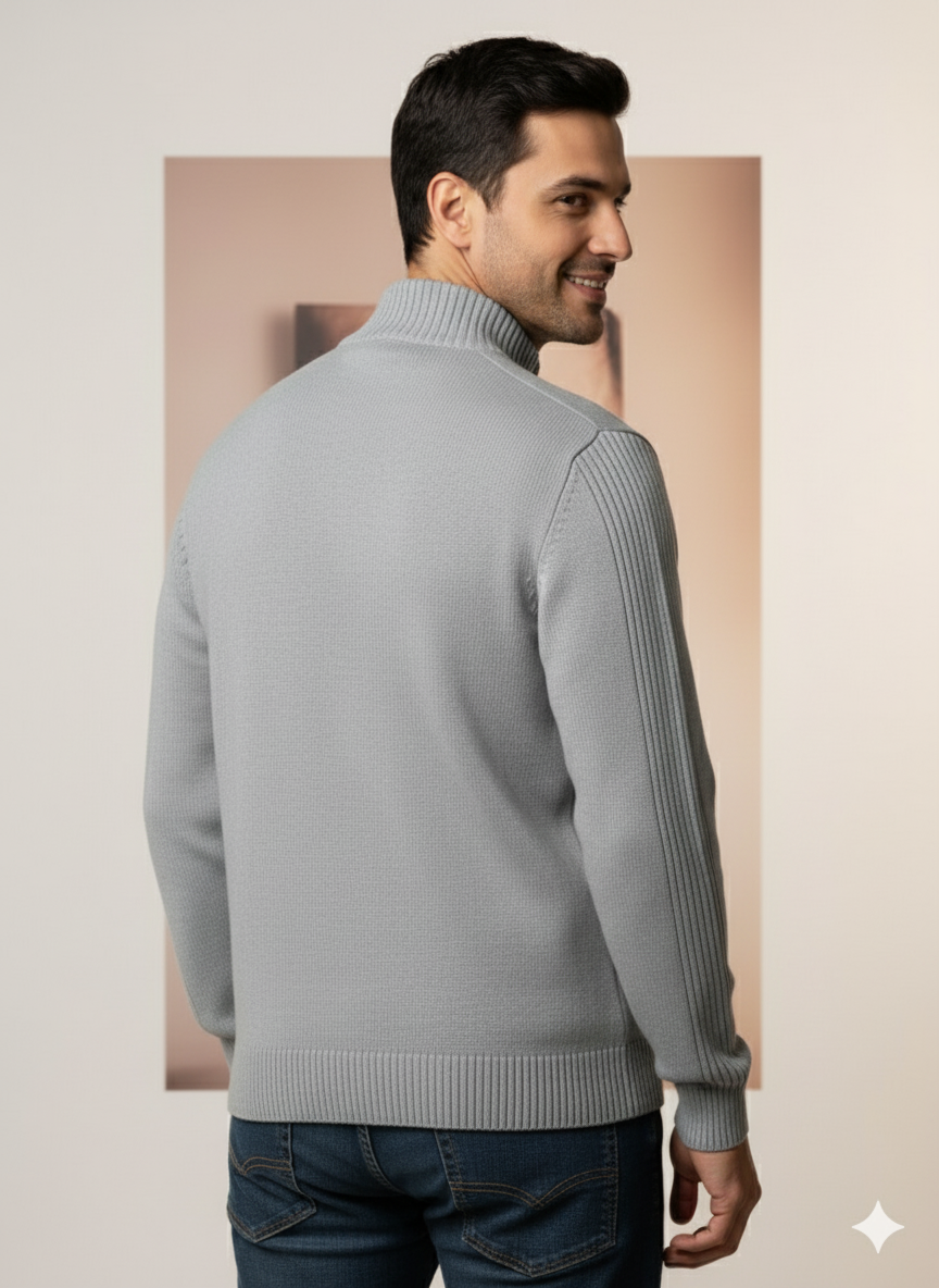 Men's Full-Zip Cable Knit Sweater