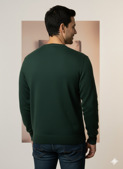 Ribbed V-neckline, Cuffs And Hem sweater For Men