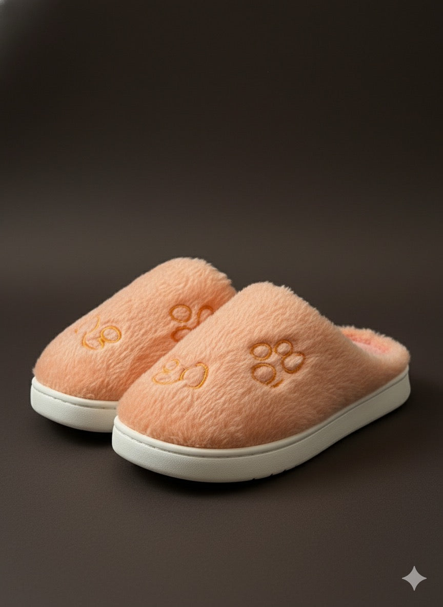 Peach Colored Slip-On Slippers