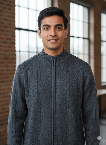 Men’s Classic Full-Zip Knitted Sweater