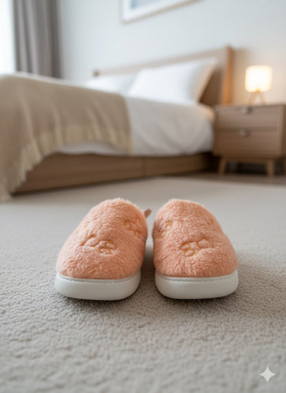 Peach Colored Slip-On Slippers