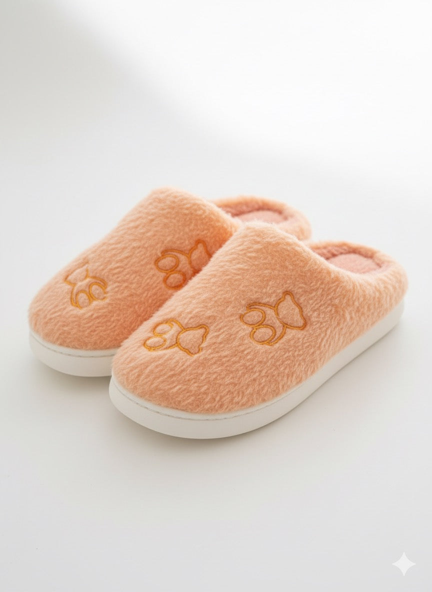 Peach Colored Slip-On Slippers
