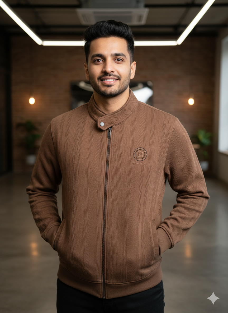 The Monte Carlo Brown Textured Jacket