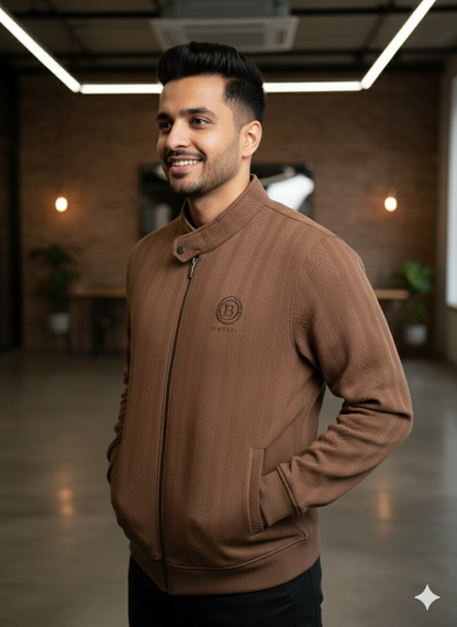 The Monte Carlo Brown Textured Jacket