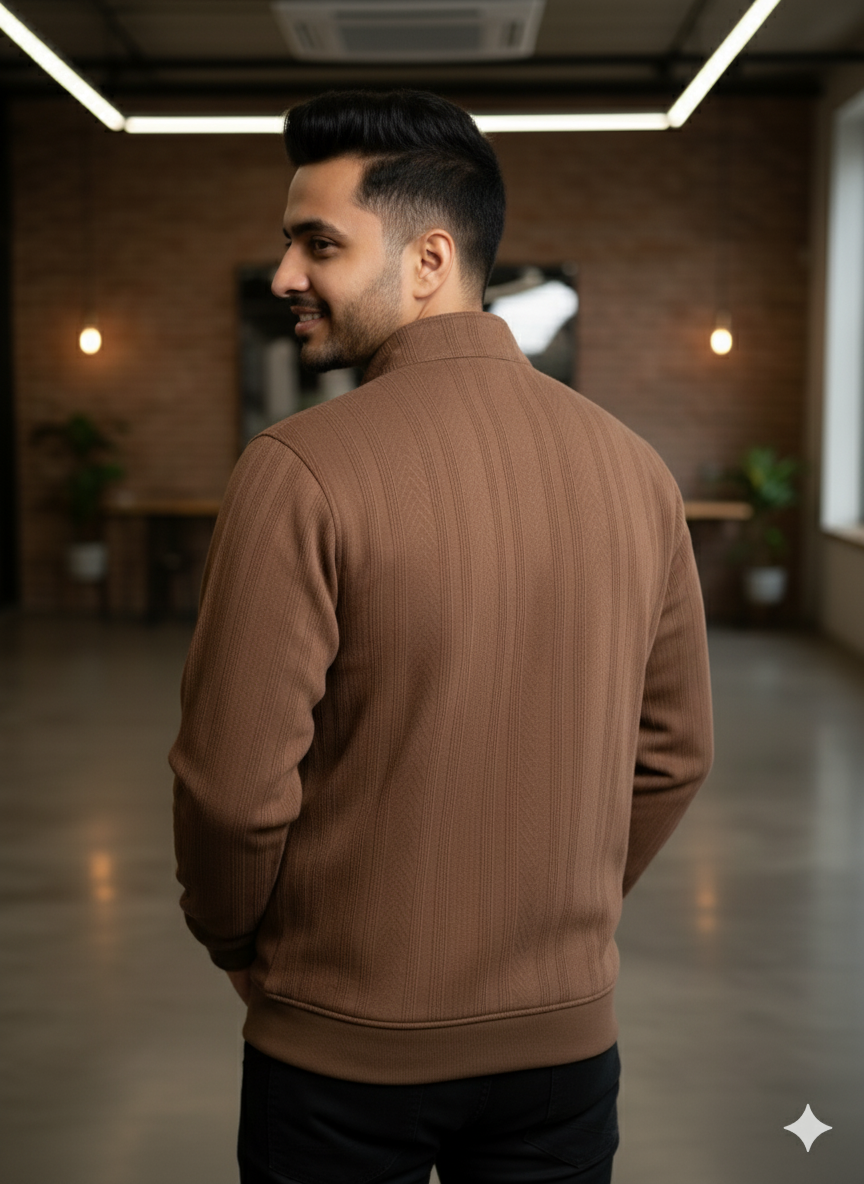 The Monte Carlo Brown Textured Jacket