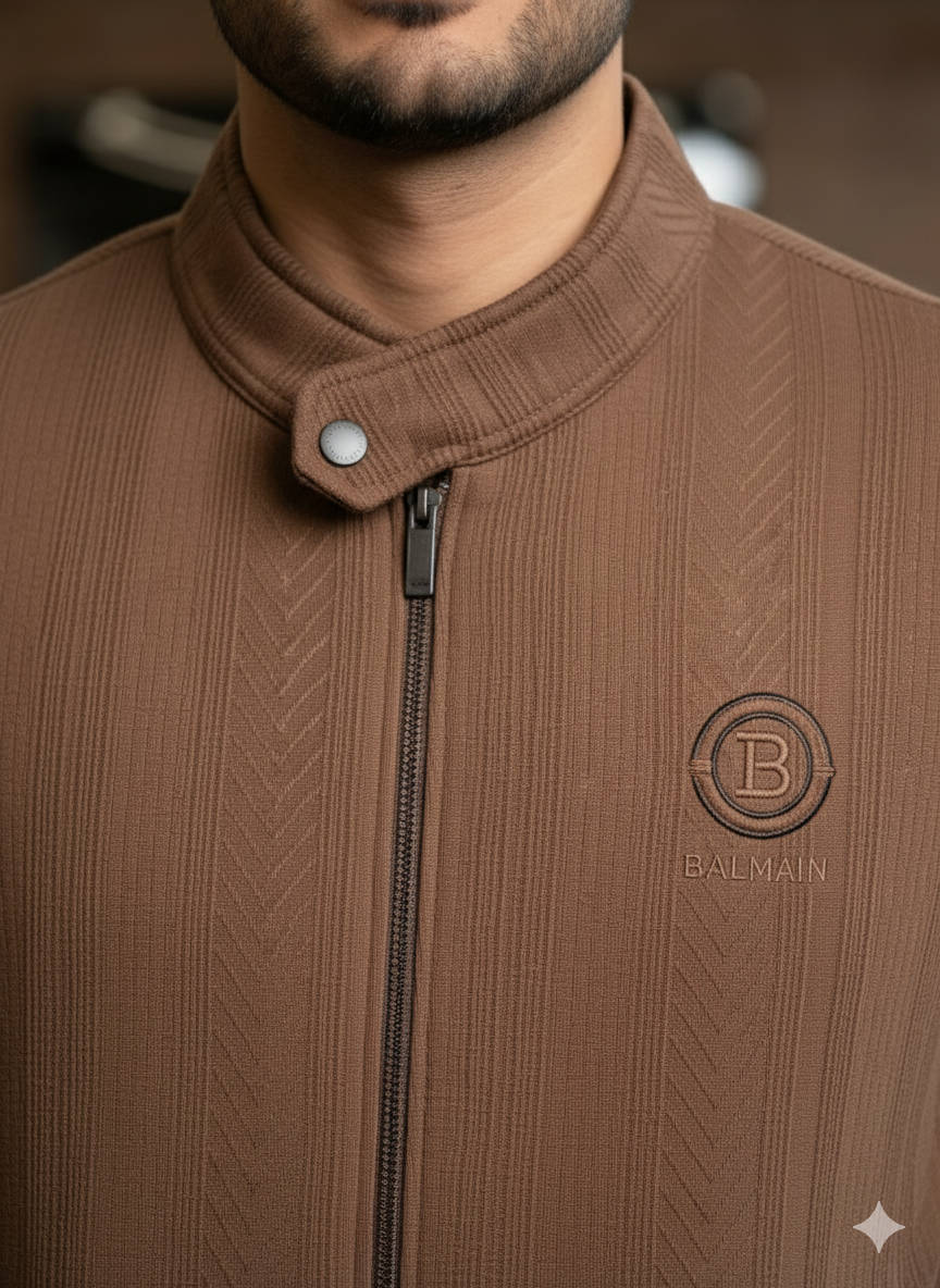 The Monte Carlo Brown Textured Jacket