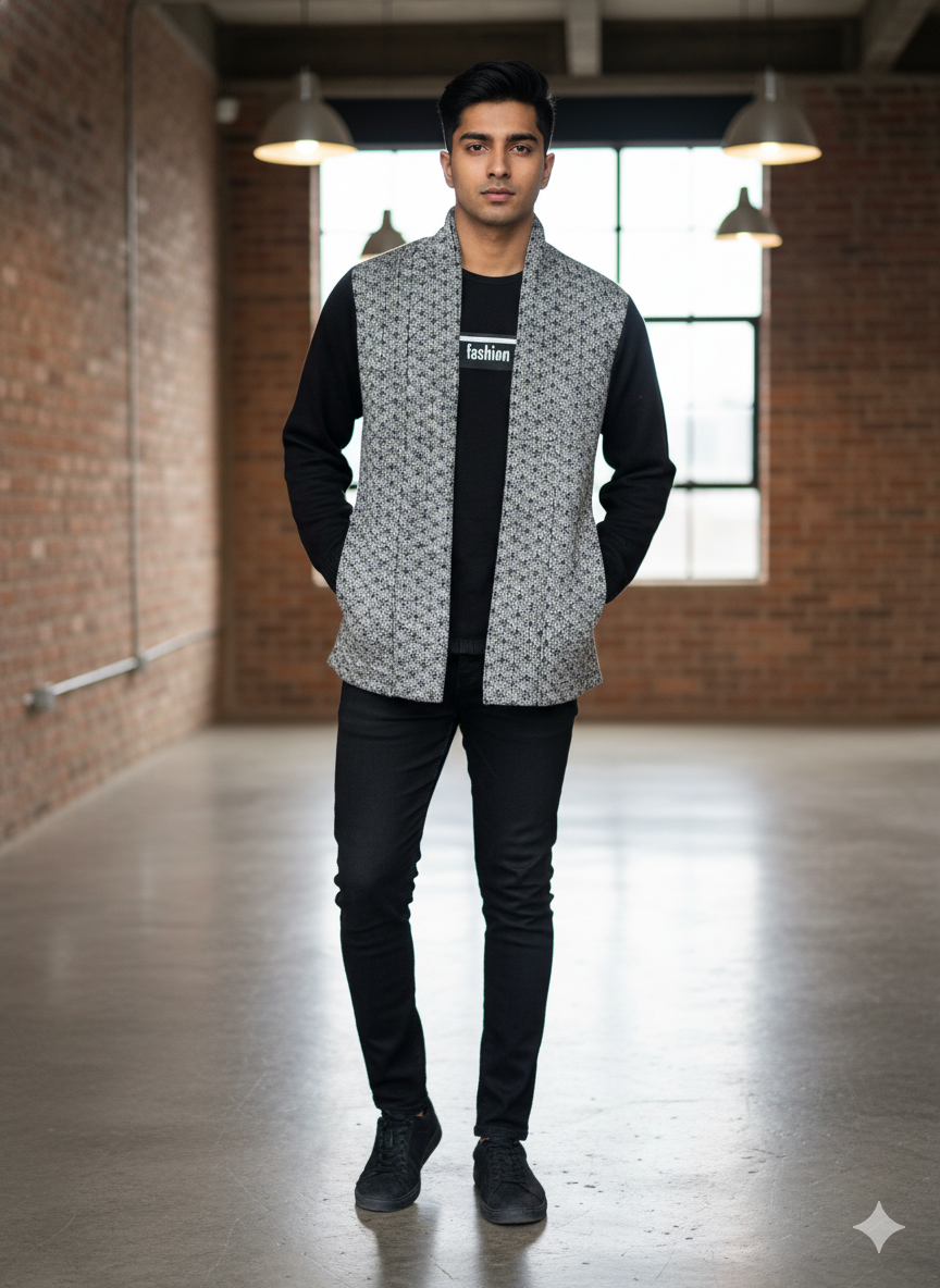 Elevate Your Look with the Grey Textured Vest