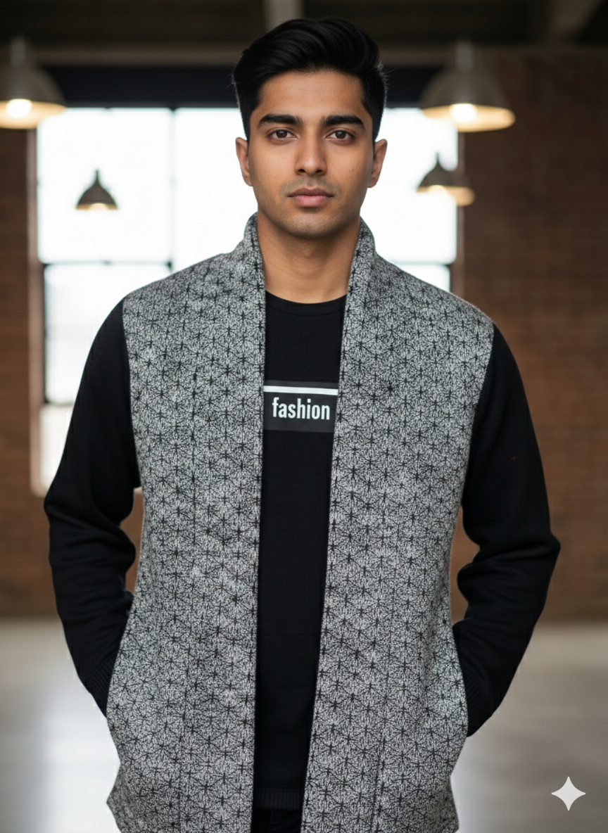 Elevate Your Look with the Grey Textured Vest