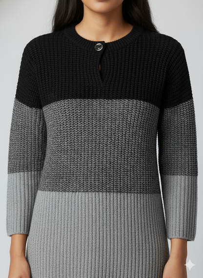 Colour Block Longline Cardigan