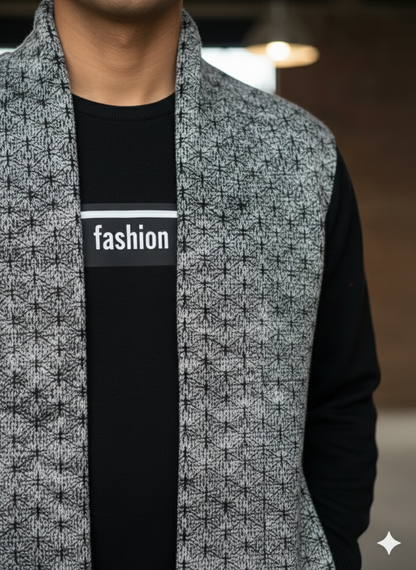 Elevate Your Look with the Grey Textured Vest