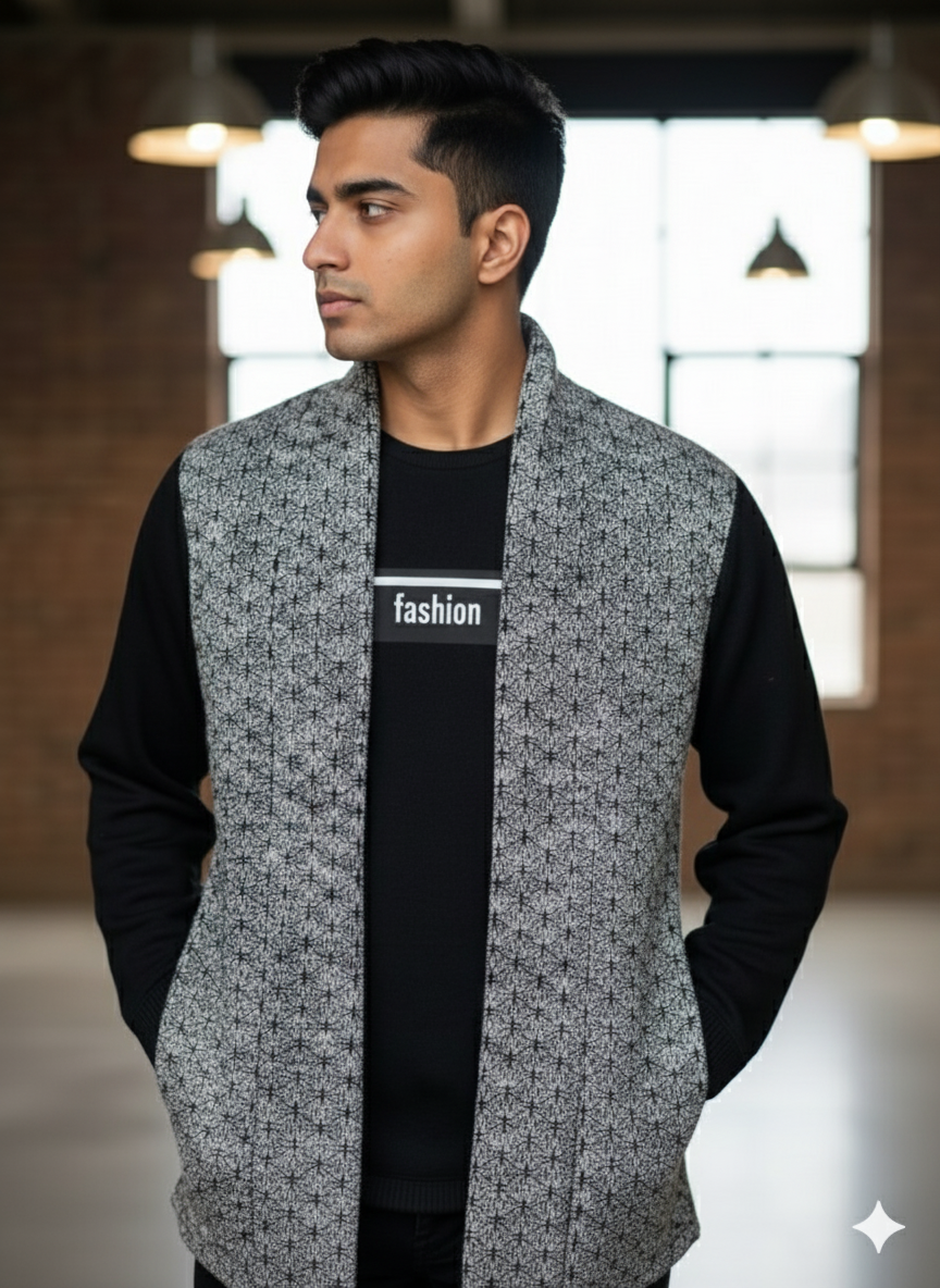 Elevate Your Look with the Grey Textured Vest