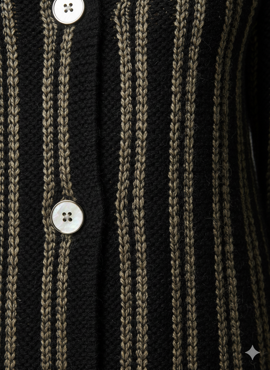 The Black & Gold Striped Knit Duster