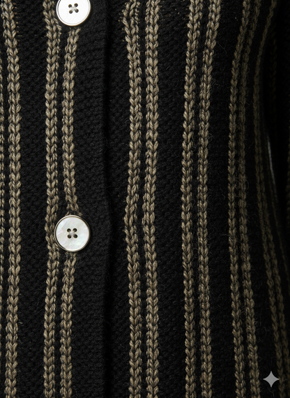 The Black & Gold Striped Knit Duster