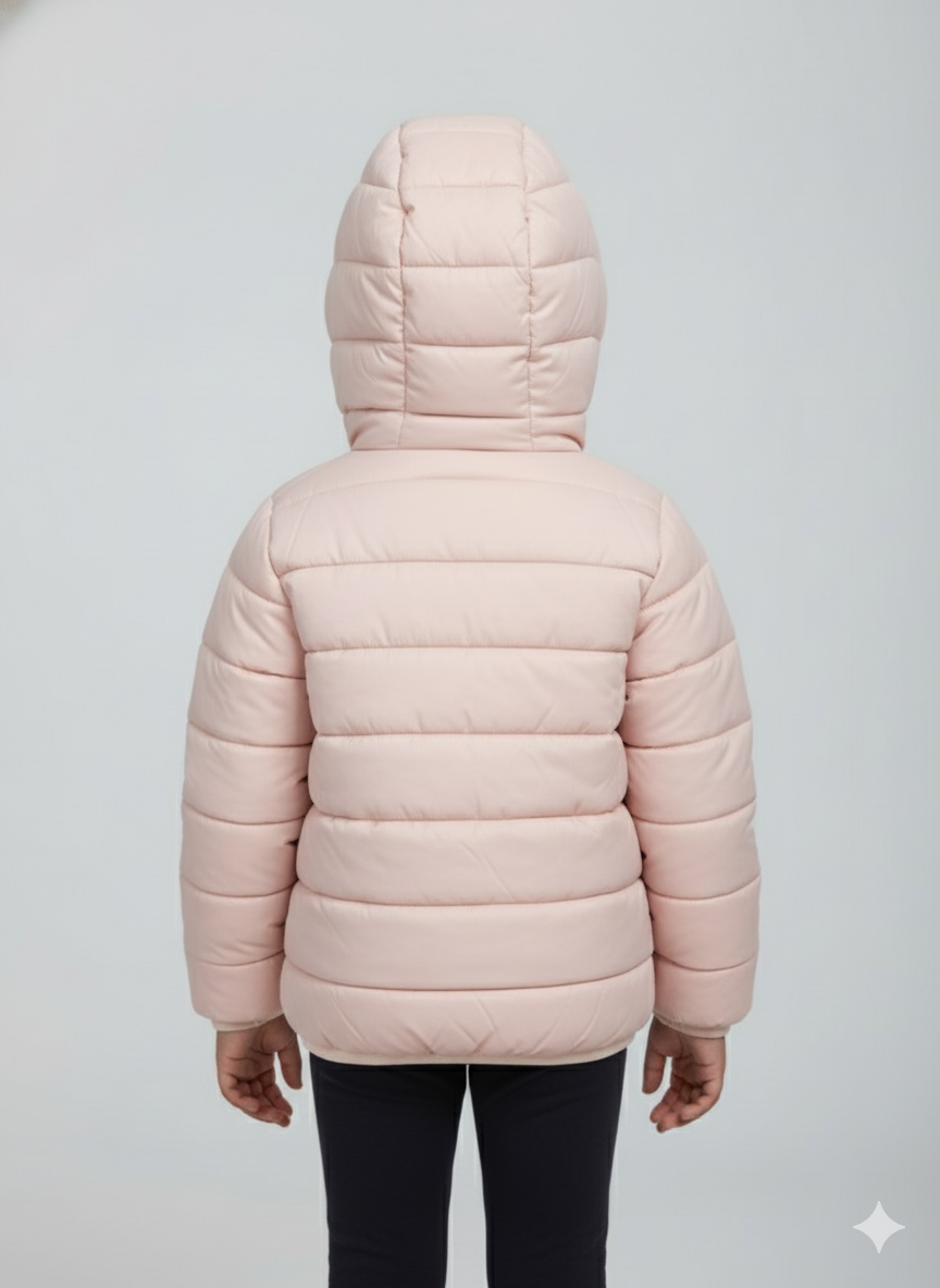 Pale Pink Quilted Jacket For Girl